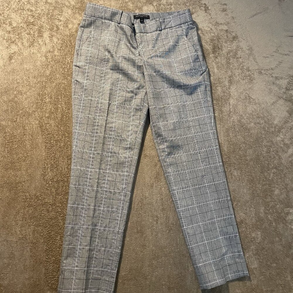 Banana Republic Pants Womens 4 Avery Plaid Gray Sparkle Casual Dress Career Prep